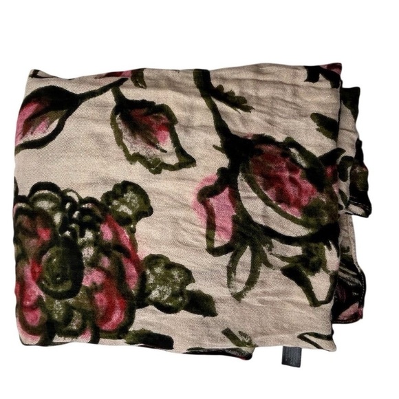 Lane Bryant Women's Floral Rectangle Scarf Wrap Multicolor Spring - Picture 3 of 6